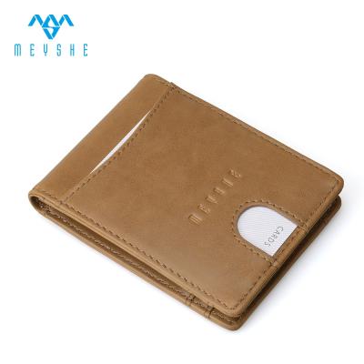 China Custom Leather Embossed Tactical Card Holder Wallet PU Wallet RFID Money Clip Holder for sale