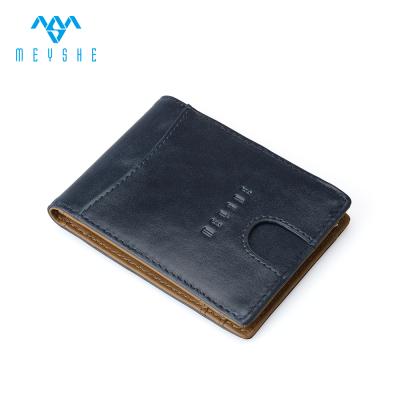 China Custom Card Holder PU Leather Fits Cheap Wallet Money Clip Card for sale