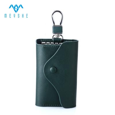 China NATIONAL Colorful Green Genuine Leather Key Bags With Metal Key Chain For Gift for sale