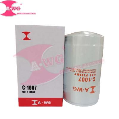 China A.W.G. Factory Wholesale Machinery Repair Shops B222100000551 Filter Parts Excavator Oil Filter High Quality OEM Direct C-1007Filter available for sale