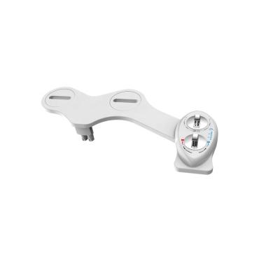 China One of the spouts specially for women HaoEhhl OEM/ODM Super Slim & Slim Double Wash Nozzles Bidet Non-Electric Hot Cold& Mechanical Toilet Bidet Attachment Left Hand Jet for sale