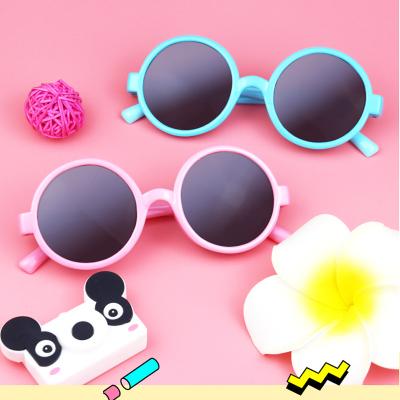 China New Durable Classic Round Frame Children's Retro Silicone Baby Outdoor UV Polarized Sunglasses for sale