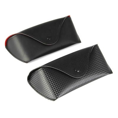 China Blue Wholesale Anti Ray High Grade Black Soft Button Eye Glasses PU Button Eye Glasses Box Sunglasses Case for sale