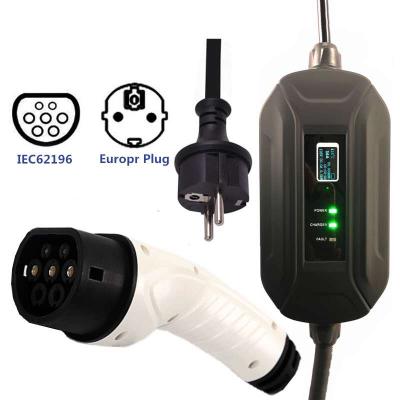 China Cyberpunk Fisher Level 2 16A EV Charger (240V, 16A, 3.5kw), Portable EVSE Home Electric Vehicle Charging Station for sale