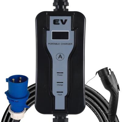 China Hot Selling Type 1 Adjustable Current 8A, 10A, 13A, 16A, 32A Portable EV Charger 7KW FE-AM2-32 for sale