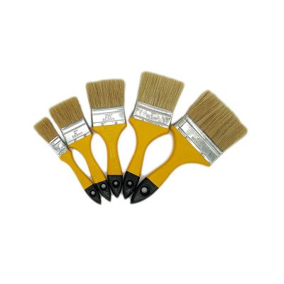 China Hot Selling Dustproof 1 Inch 2 Inch 3 Inch 4 Inch Black Yellow Tail Wooden Handle Cheap Paint Brush for sale