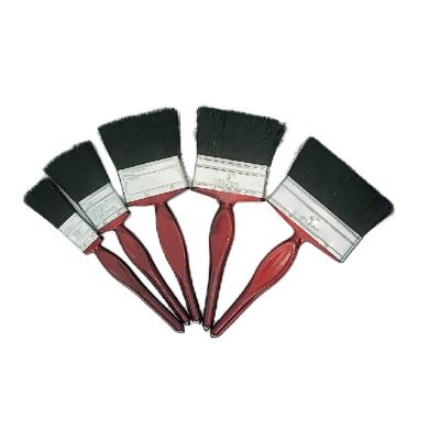 China Black Bristle Paint Brush Set With Red Slime Plastic Handle Paint Brushes for sale