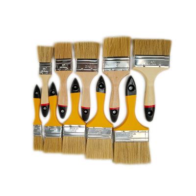 China Paint Factory Direct Sale Wooden Bristle Brush Handle Paint Brush For Walls for sale