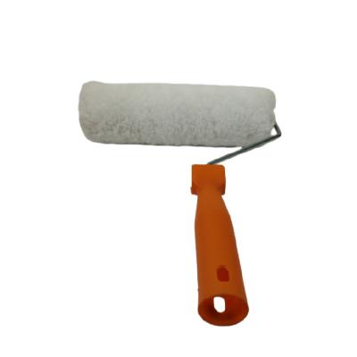 China Pure White Paint Factory Polyester Pillow Paint Roller Brush With Plastic Handle for sale