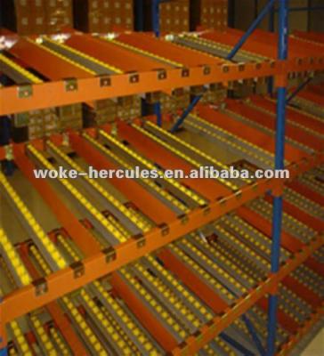 China Corrosion Protection Pallet Flow Racking --Warehouse Roller Rack System Movable Rack for sale