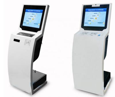 China 19 Inch Self Service Query Indoor Free Standing Query Computer Machine With Touch Screen All In One PC Kiosk For Bank for sale