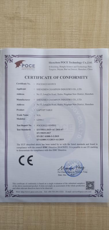 CE - Shenzhen Champion Industry Co., Ltd.