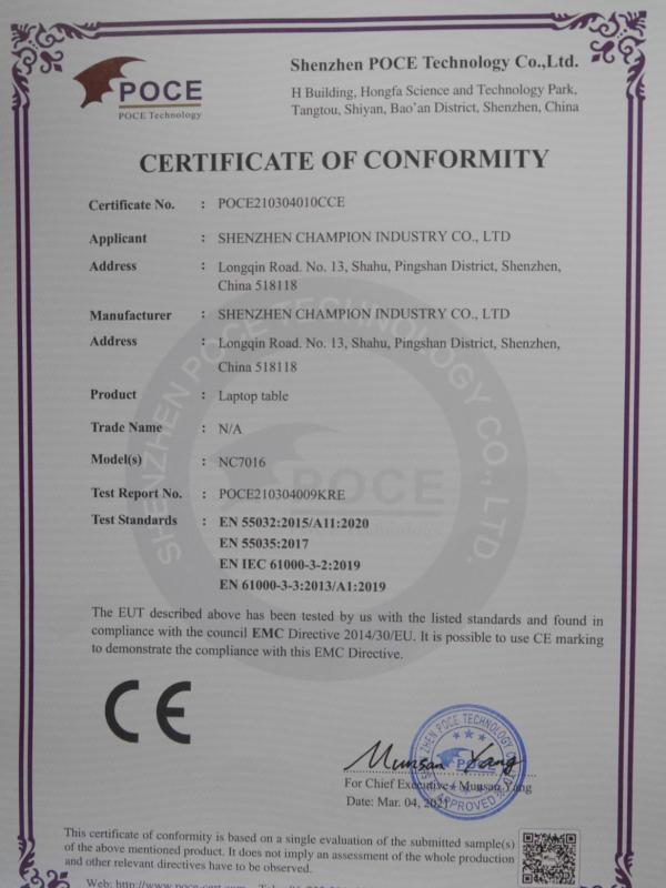 CE - Shenzhen Champion Industry Co., Ltd.