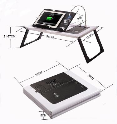 China USB 2 Port + Type-C Portable Laptop Stand Sit Stand Laptop Table Folding Output/Input Adjustable Height for sale