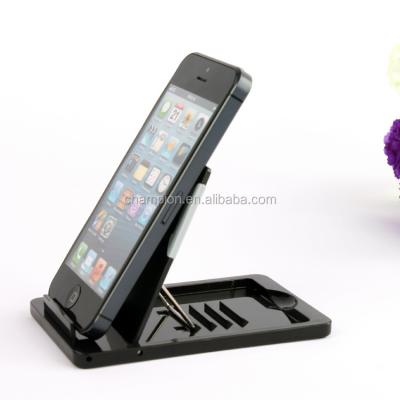 China 12.5 x 6.6 x 6cm Double Suction Cup Phone Holder Flexible Foldable Tablet Stand for sale