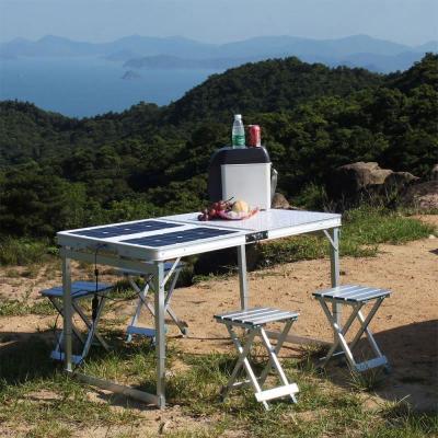 China Outdoor Table Stable Folding Small Patio Table with Umbrella Hole for sale