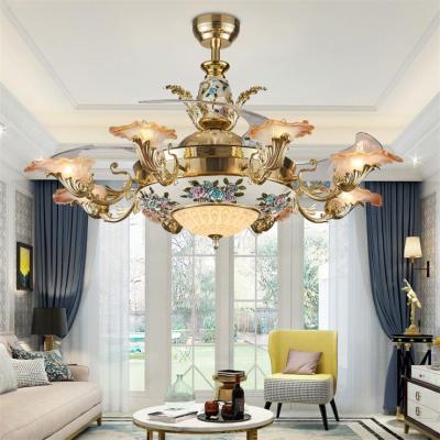 China Modern Suppliers Keep Supplying High Quality Custom 42/1055mm Inch Crystal Stealth Fan Chandelier for sale