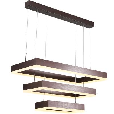 China Modern Minimalist Led Chandelier Home Lighting Square Bedroom Rings Ceiling Mounted Chandelier Lighting Study Hanging Lamp for sale