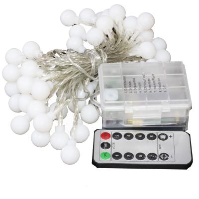 China Battery Box Style Hot Selling Led Christmas Holiday Decoration Lights Remote Control Waterproof Battery Box Ball String Lights for sale