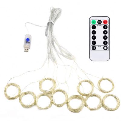 China 3M LED Strip Curtain Garland on Window USB String Lights Fairy Scallops New Year Christmas Remote Control Decorations for Home Room for sale