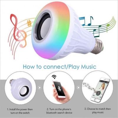 China Residential/Commercial Remote Control Music UFO Lamp E27 5W RGB Led Light Energy Saving Music Bulb Smart Speaker for sale