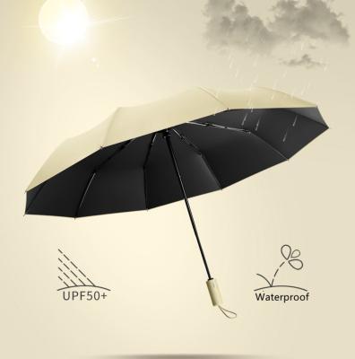 China Modern Custom Luxury Umbrella With Logo Printing Promotional Foldable Wind Resistant Automatic Umbrella Windproof 3 Fold Umbrella for sale