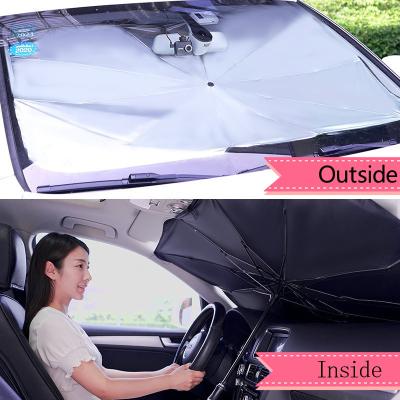 China Modern Large car umbrellas folding sun heat insulation umbrella type Car panels glass front sunscreen umbrella for sale