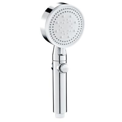 China With Diverter 5 Modes Water Shower Head Black Adjustable One-Key Stop Water Massage Saving High Pressure Shower Head For Bathroom for sale