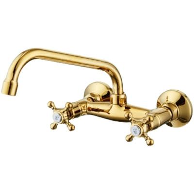 China Brass Bronze Wall Mounted Bathroom Basin Faucet Faucets / Antique Black Metered Basin Faucet 360 Waterfall Spout Mixer Tap Bathroom Sink Faucet for sale