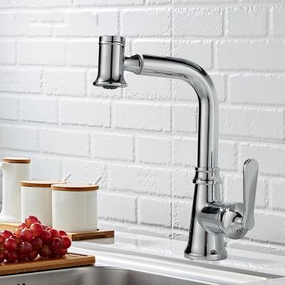 China Metered Faucets Black/Grey Pull Out Bathroom Sink Faucet Hot And Cold Water Mixer Crane And Down Water Finish 360Degree Mixer Tap for sale