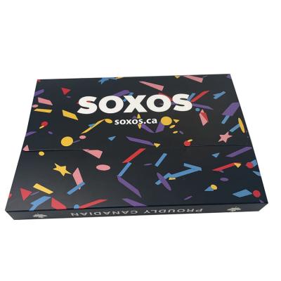 China Recycled Materials Custom Printing Flat Folding Box Colored Black Envelopes Box For Underwear for sale