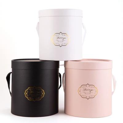 China High Quality Materials Cardboard Recycled Rose Gift Packaging Large Round Luxury Packaging With Lid Set Flower Box for sale