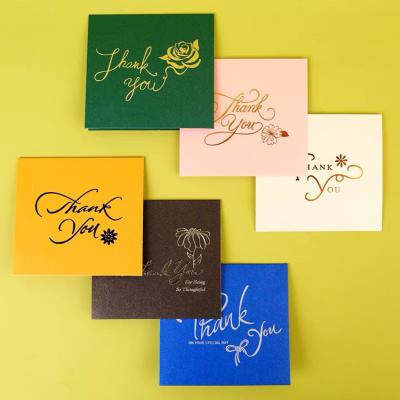 China Recycled Materials Custom Embossed Logo Thanksgiving Card Envelope Sleeve Hot Stamping Thank You Card for sale