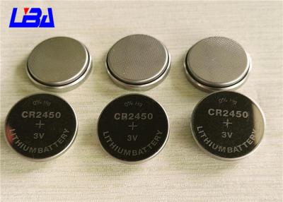 China 600mAh 3v Cell  CR2450 Button Battery 6.4g LiMnO2  Silver Color for sale