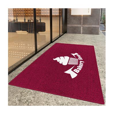 China Custom Made High Quality Premium Nylon Flooring Mat Rubber Backing Anti-Slip Commercial Front Doormat for sale