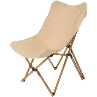 China Wholesale Outdoor Portable Camping Furniture Moon Chair Easy-carry Folding Wooden Chair For Beach for sale