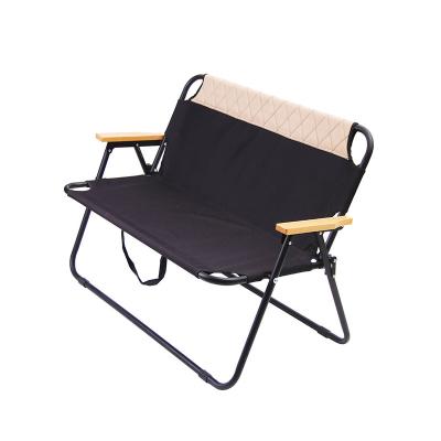 China Durable Loveseat Style Double Seat Beach Camp Quad Chair Folding Double Seat Camping Chair for sale