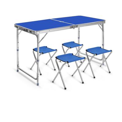 China Camping Easy-Carry Table Sets Aluminum Foldable Picnic Table And Outdoor Portable Folding Chair 4 Seats Structure Modern for sale