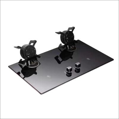 China 2 Burner Gas Cooktop Stove LPG NG Built in Black Tempered Glass Power Source Gas for sale