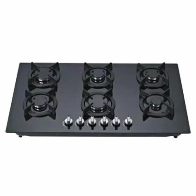 China Radiant Coil Burner Electric Cooktop 6 Burner Glass Gas Hob for Kitchen Cooking for sale