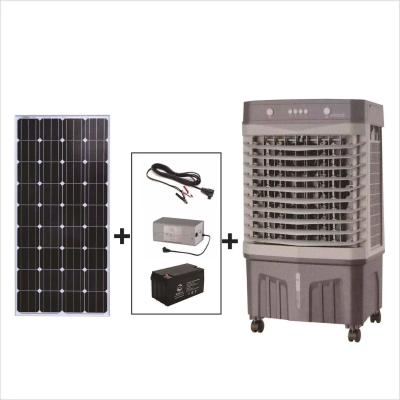 China 60L Solar Power Industrial Mobile Portable Evaporative Air Cooler with Switch Control for sale