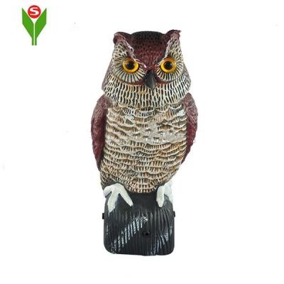 China Environmental Friendly Garden Owl Scarecrow Plastic Rotating Head Decorative Owl Decoy for sale