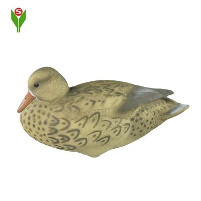 China Realistic Rotating Head Floating Duck Decoy With Iron Hoop Pedestal 35cm*14cm for sale