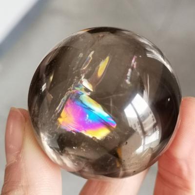 China Wholesale Natural Clear Ball Crystal Sphere Rainbow Crystal Sphere Smoky Quartz From Europe for sale