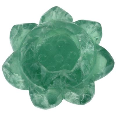 China Wholesale Natural Green Quartz Crystal Small Candle Holder Fluorite Centerpieces from China for sale