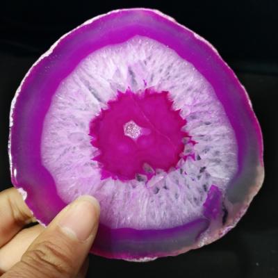 China China Natural Amaranth Agate Coasters Sliced ​​Crystal Agate Geode Coasters Agate for sale