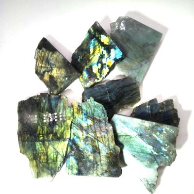 China China Stone Wholesale Natural Labradorite Crystal Slice Rough Quartz Crystal Raw for sale