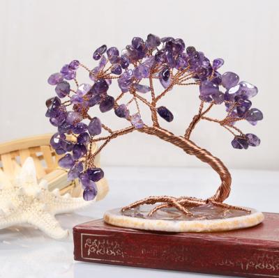 China Wholesale Natural China Reiki Healing Gemstones Fortune Luck Tree of Life Agate Money Crystal Tree of Life for sale