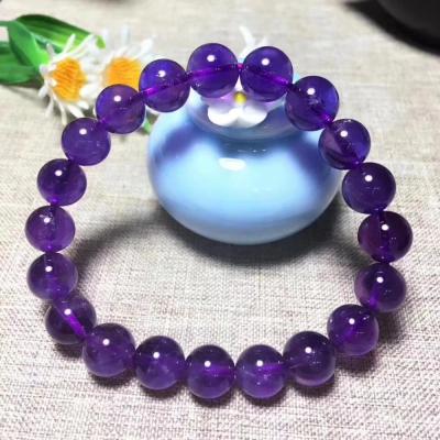 China Wholesale Natural High Quality Crystal Healing BOHEMIA Beads Amethyst Stone Bracelet Bangle Bracelet for sale