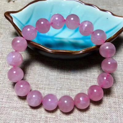 China Modern Wholesale High Quality Bead Natural Stone Rose Polished Crystal Beads Rose Quartz Bracelet for sale